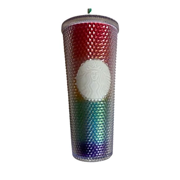 Starbucks Studded Tumbler Venti Rainbow Pride 24oz Summer 2020 with Straw - Picture 2 of 10